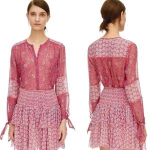 Rebecca Taylor Amanda Floral Silk Blouse